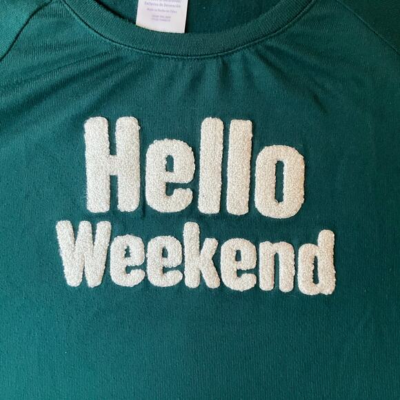 Secret Treasures Women Long Sleeve Sleepwear size L (12-14),Green, Hello Weekend - Picture 4 of 7